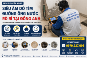 Siêu âm dò tìm đường ống nước rò rỉ tại Đông Anh